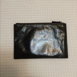 Leather zip pouch